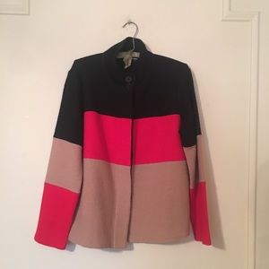 Karl Lagerfeld Colorblock Cardigan Sweater Coat